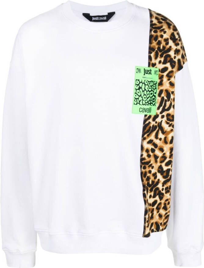 Just Cavalli Sweater met luipaardprint Wit