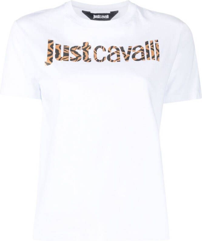 Just Cavalli T-shirt met dierenprint Wit