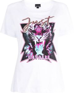 Just Cavalli T-shirt met grafische print Wit