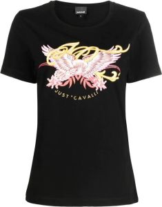 Just Cavalli T-shirt met grafische print Zwart