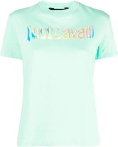 Just Cavalli T-shirt met logoprint Groen
