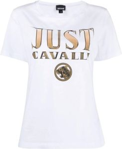 Just Cavalli T-shirt met logoprint Wit
