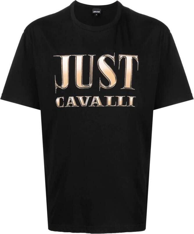 Just Cavalli T-shirt met logoprint Zwart
