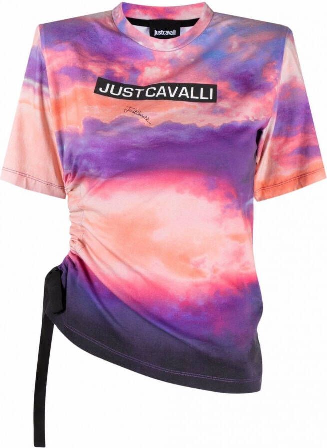 Just Cavalli T-shirt met print Paars