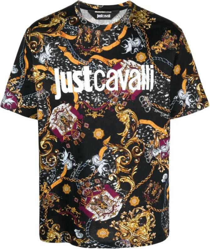 Just Cavalli T-shirt met print Zwart