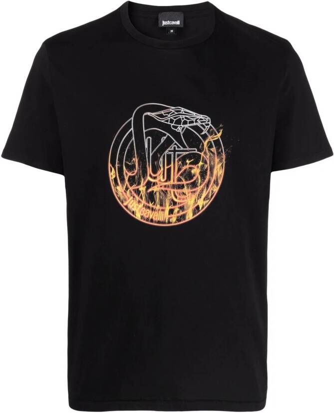 Just Cavalli T-shirt met print Zwart