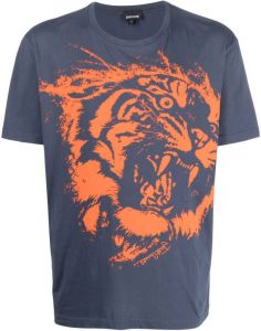 Just Cavalli T-shirt met tijgerprint Blauw
