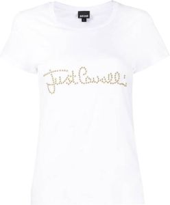 Just Cavalli T-shirt verfraaid met studs Wit