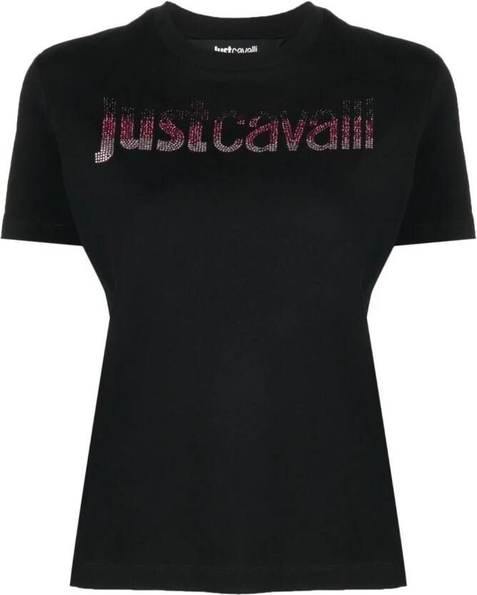 Just Cavalli T-shirt versierd met stras Zwart