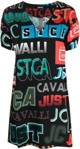 Just Cavalli T-shirtjurk met logoprint Zwart