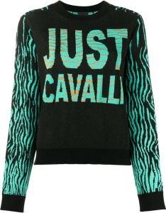 Just Cavalli Trui met colourblocking Zwart