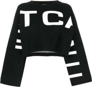 Just Cavalli Trui met intarsia logo Zwart