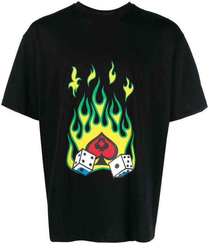 Just Don T-shirt met grafische print Zwart