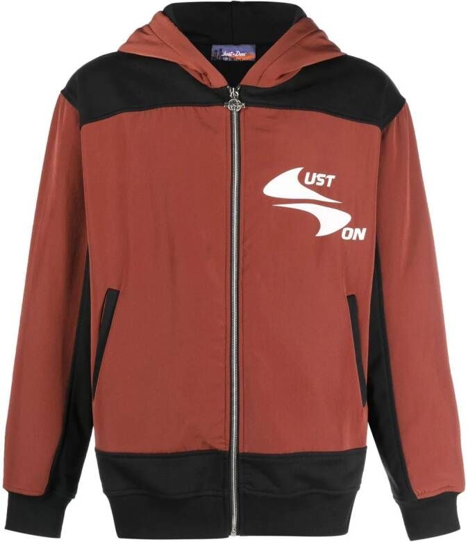 Just Don Hoodie met logoprint Rood