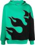Just Don Hoodie met vlammenprint Groen - Thumbnail 1