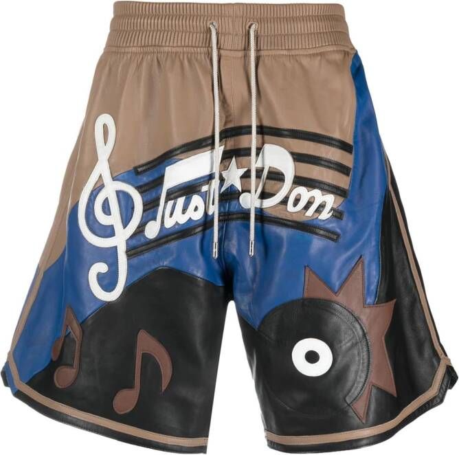 Just Don Shorts met grafische print Bruin