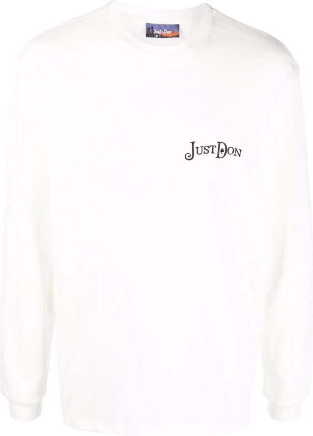 Just Don T-shirt met borduurwerk Wit