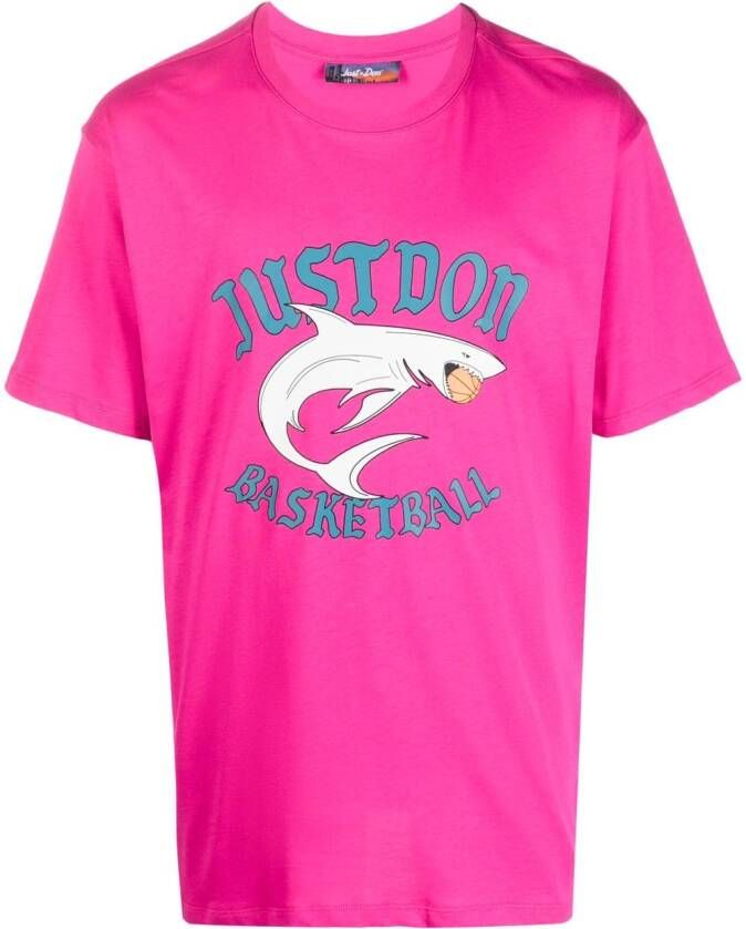 Just Don T-shirt met logoprint Roze