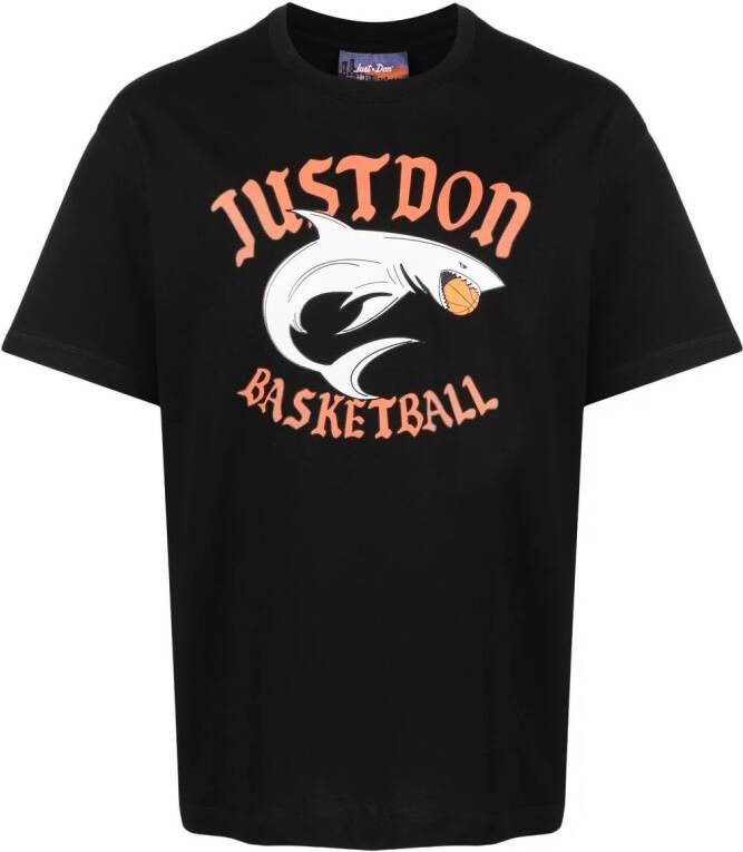 Just Don T-shirt met logoprint Zwart