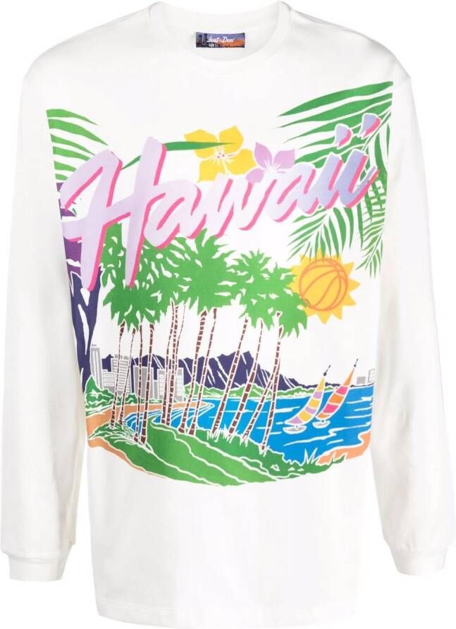 Just Don T-shirt met print Wit