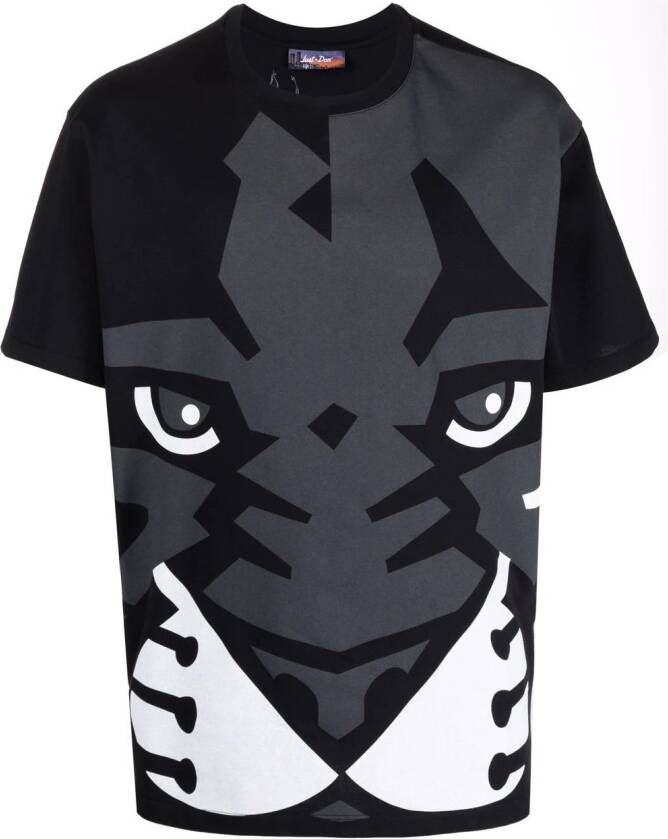 Just Don T-shirt met tijgerprint Zwart
