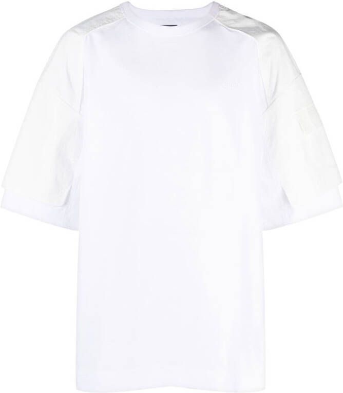 Juun.J T-shirt met geborduurd logo Wit