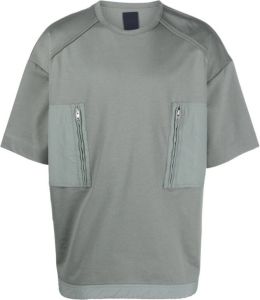 Juun.J T-shirt met contrasterende ritszakken Groen