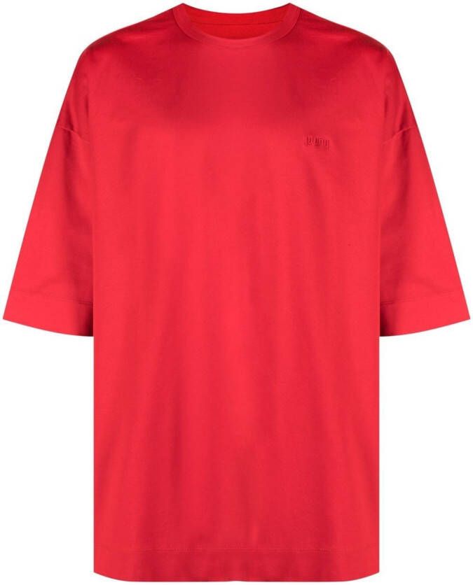 Juun.J T-shirt met geborduurd logo Rood
