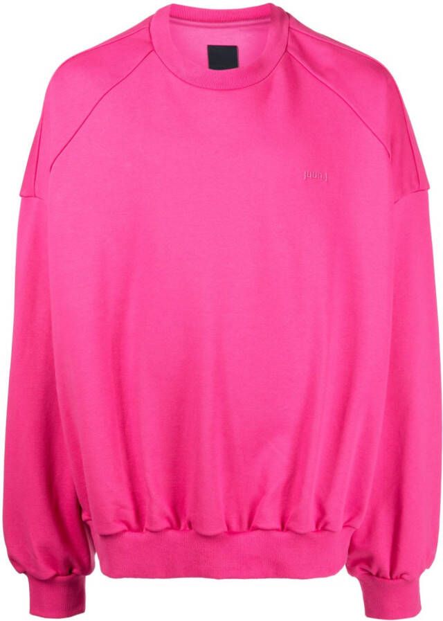 Juun.J T-shirt met geborduurd logo Roze