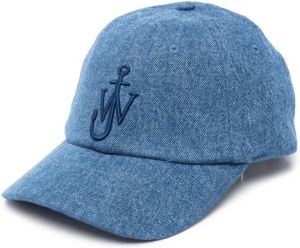 JW Anderson denim logo-embroidered baseball cap Blauw