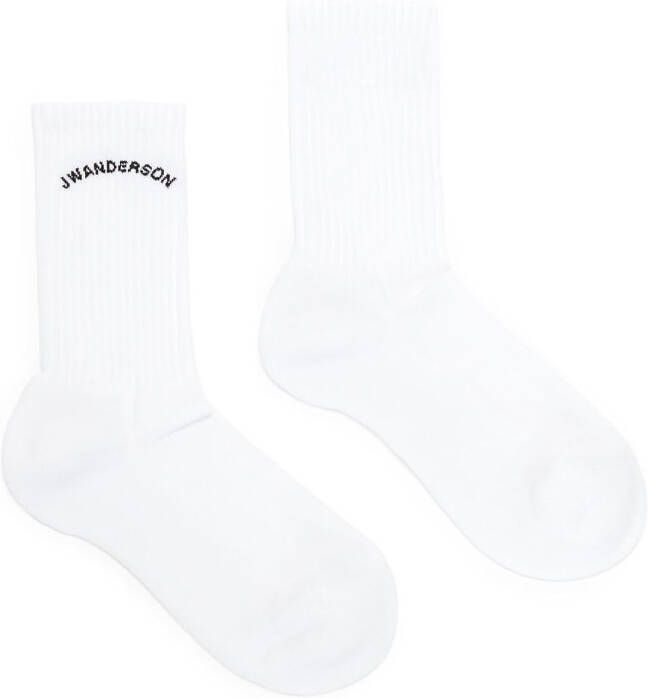 JW Anderson Sokken met geborduurd logo Wit
