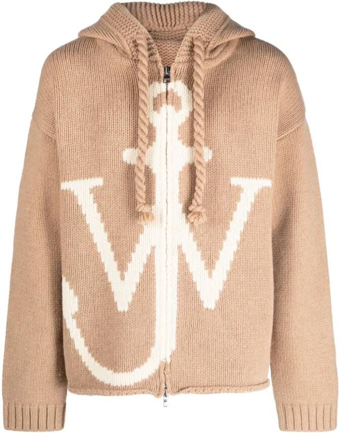 JW Anderson Hoodie met ankerprint Bruin