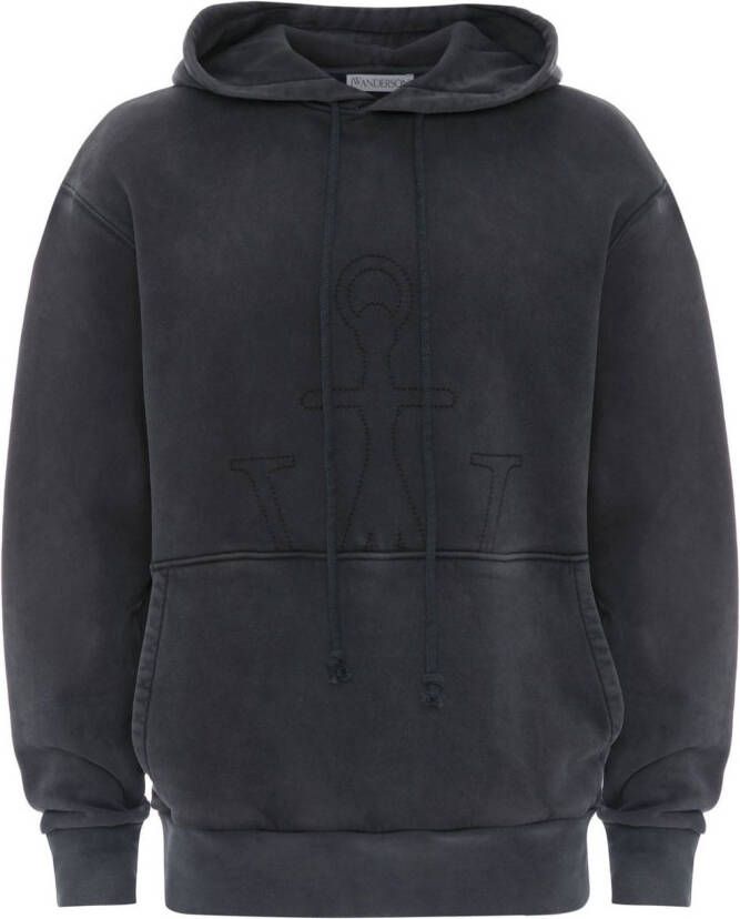 JW Anderson Hoodie met geborduurd logo Zwart