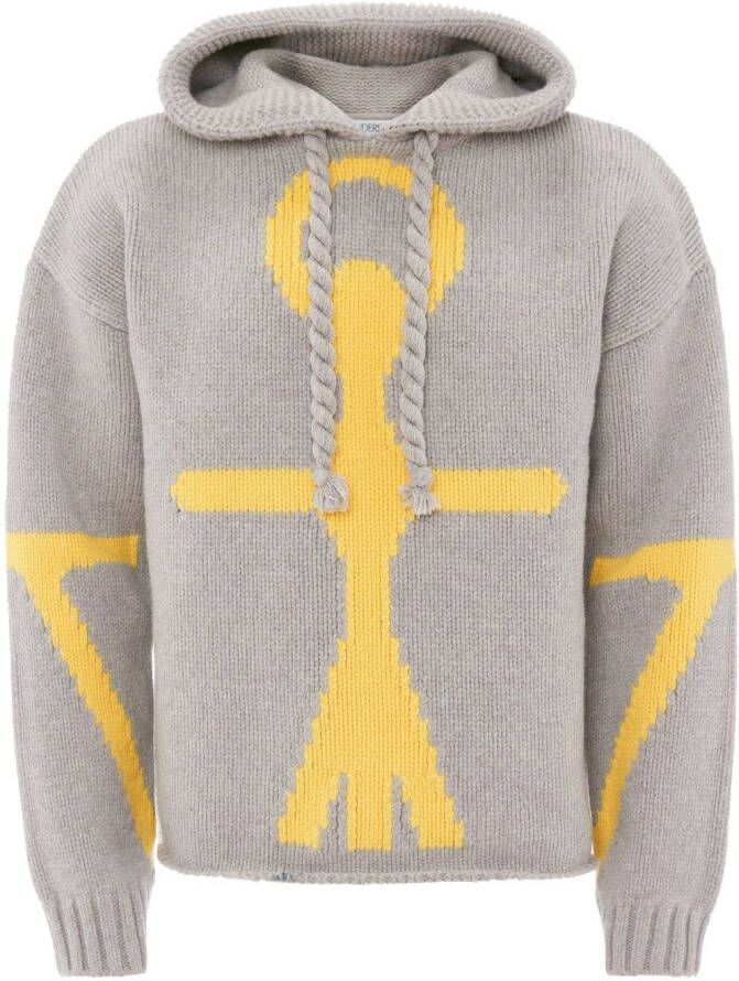JW Anderson Intarsia hoodie Grijs