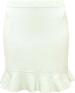 JW Anderson logo-embroidered knitted skirt Groen
