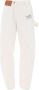 JW Anderson Broek met logopatch en wijde pijpen Beige - Thumbnail 1
