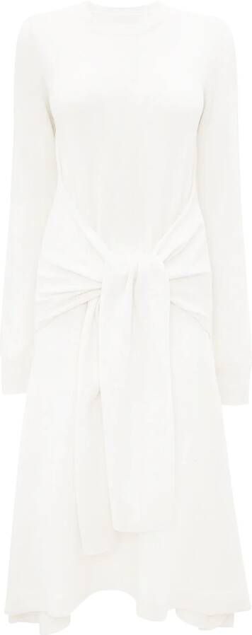 JW Anderson Midi-jurk met gestrikte voorkant Wit