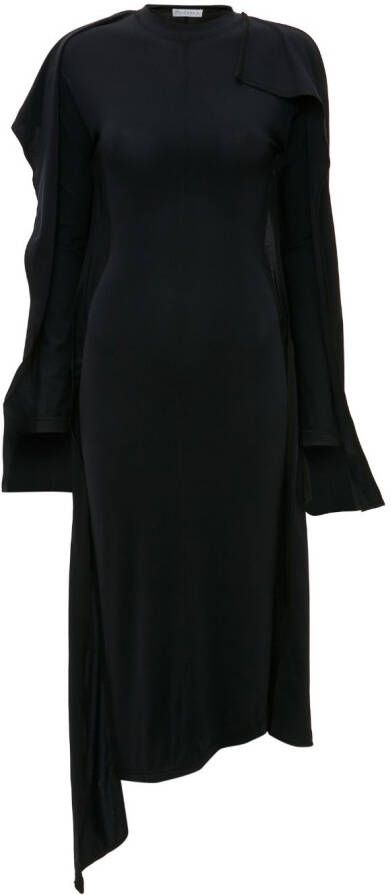 JW Anderson Midi-jurk met pofmouwen Zwart