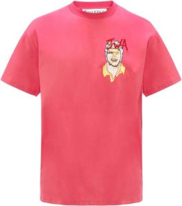 JW Anderson T-shirt met borduurwerk Roze