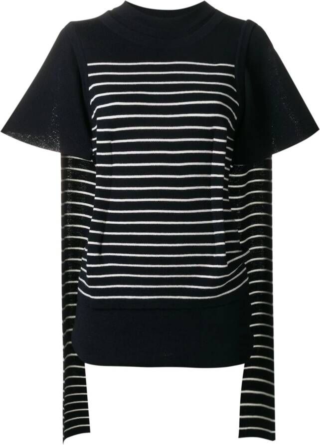 JW Anderson T-shirt met dubbellaagse mouw Blauw
