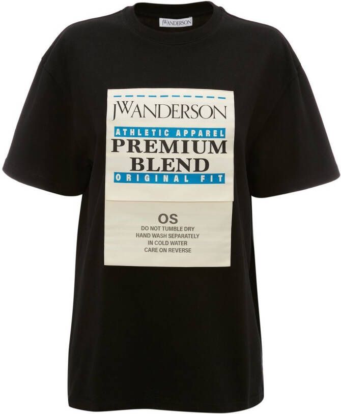 JW Anderson T-shirt met label Zwart