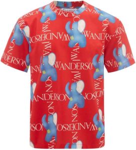 JW Anderson T-shirt met olifantenprint Rood