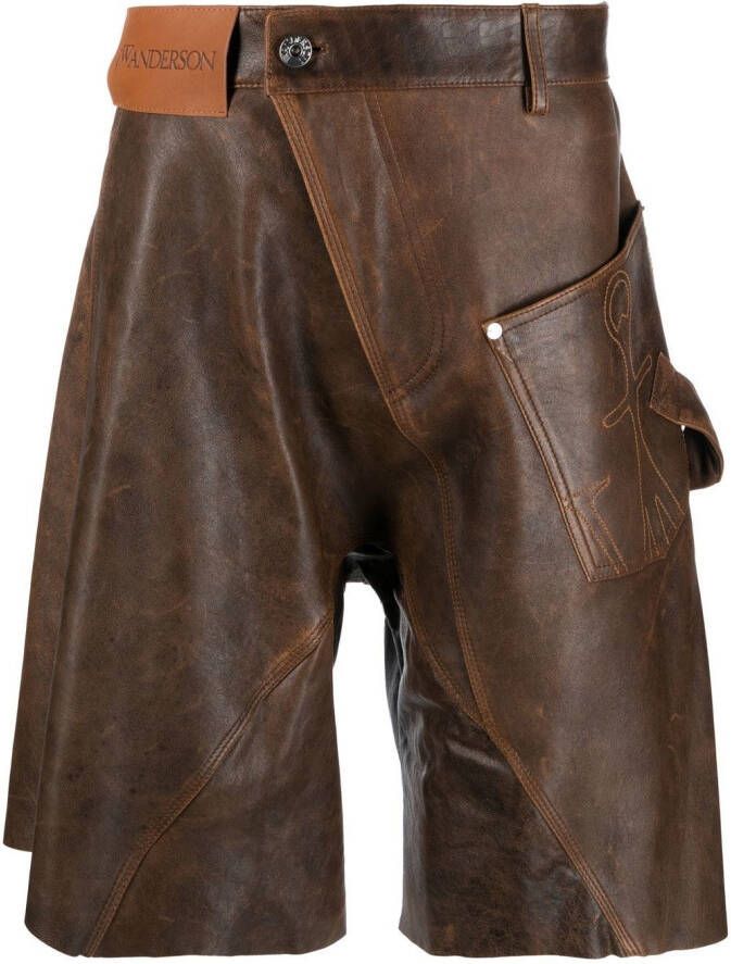 JW Anderson TWISTED LEATHER SHORTS Bruin