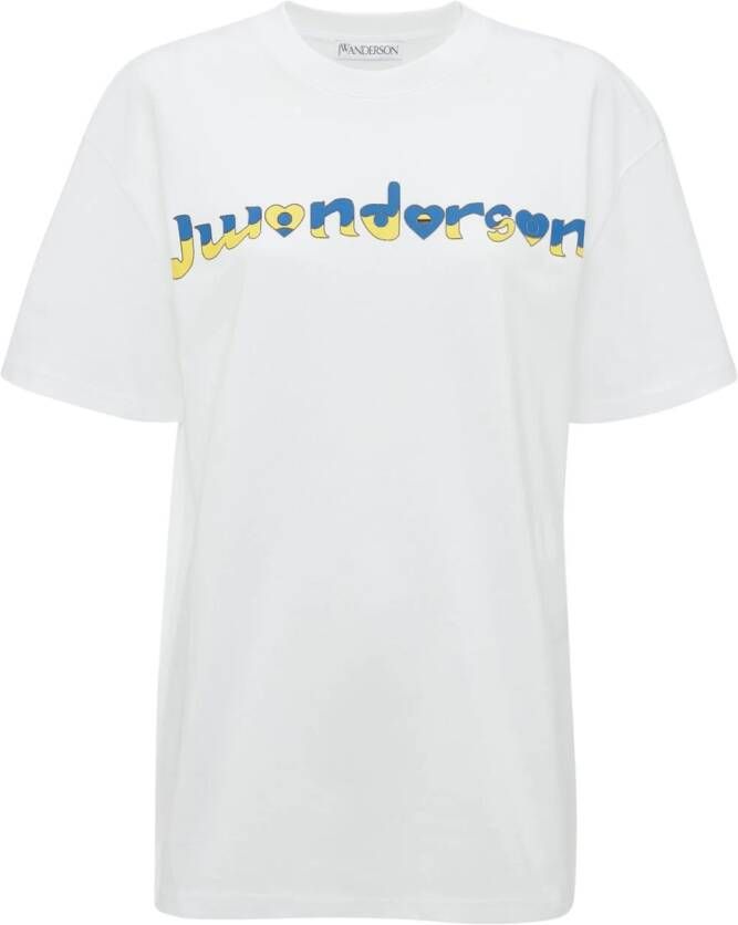 JW Anderson x Run Hany T-shirt met logo Wit