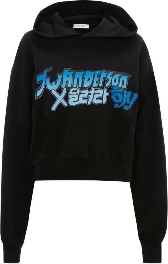 JW Anderson x Run Hany cropped hoodie Zwart