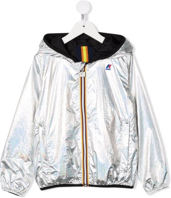 K Way Kids Jack met capuchon Zilver