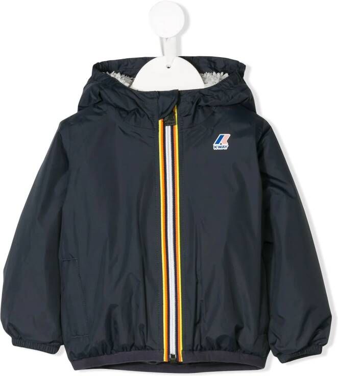 K Way Kids regenjas met capuchon Blauw
