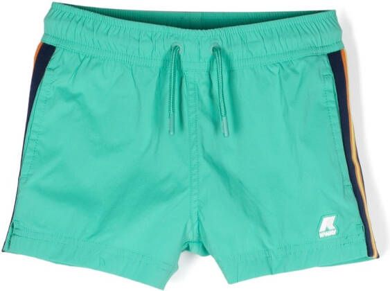K Way Kids Gestreepte shorts Groen