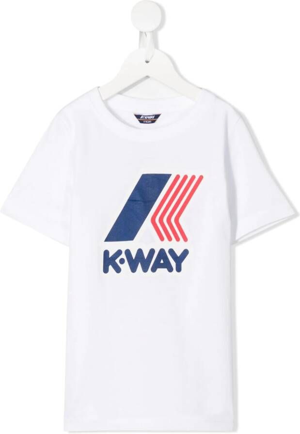 K Way Kids T-shirt met logoprint Wit