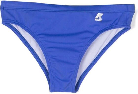 K Way Kids Zwembroek met logoprint Blauw
